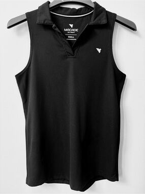 Macade sleeveless polo tank - Black